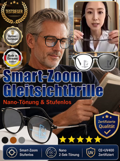 【ohne Sehtest】✨Jena-Optik™ Auto-Fokus Smartbrille | 0,01s stufenlose Scharfeinstellung | Automatische Tönung | Augenschutz | 3s photochrome Sonnenbrille | Ultraleichter Titanrahmen✅
