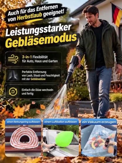 【32.000 Pa Orkan-Saugkraft】✨Hurricane Pro 2026 Industrie-Akkusauger | 150.000 U/min Raumfahrt-Motor🛠️ | 2-in-1: Saugen und Gebläse-Funktion | Reiner Kupferkern für 30 Jahre Lebensdauer✅