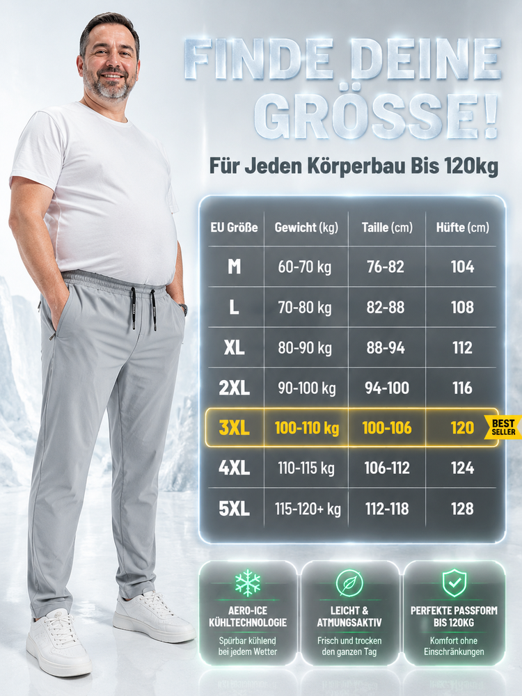 【Metzingen x SwissLab】Aero-Ice Premium Hose | -5°C Sofort-Kühlung🧊 | Flex-Bund ohne Einschneiden | 360° Elastisch | UPF50+ Sonnenschutz✨