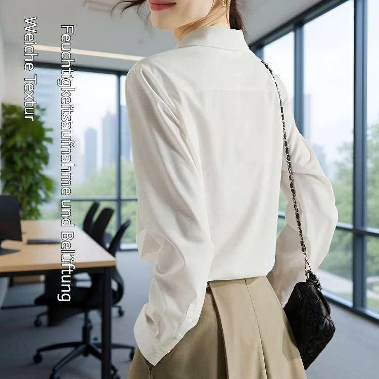 Elegantes Chiffonhemd mit langen Ärmeln