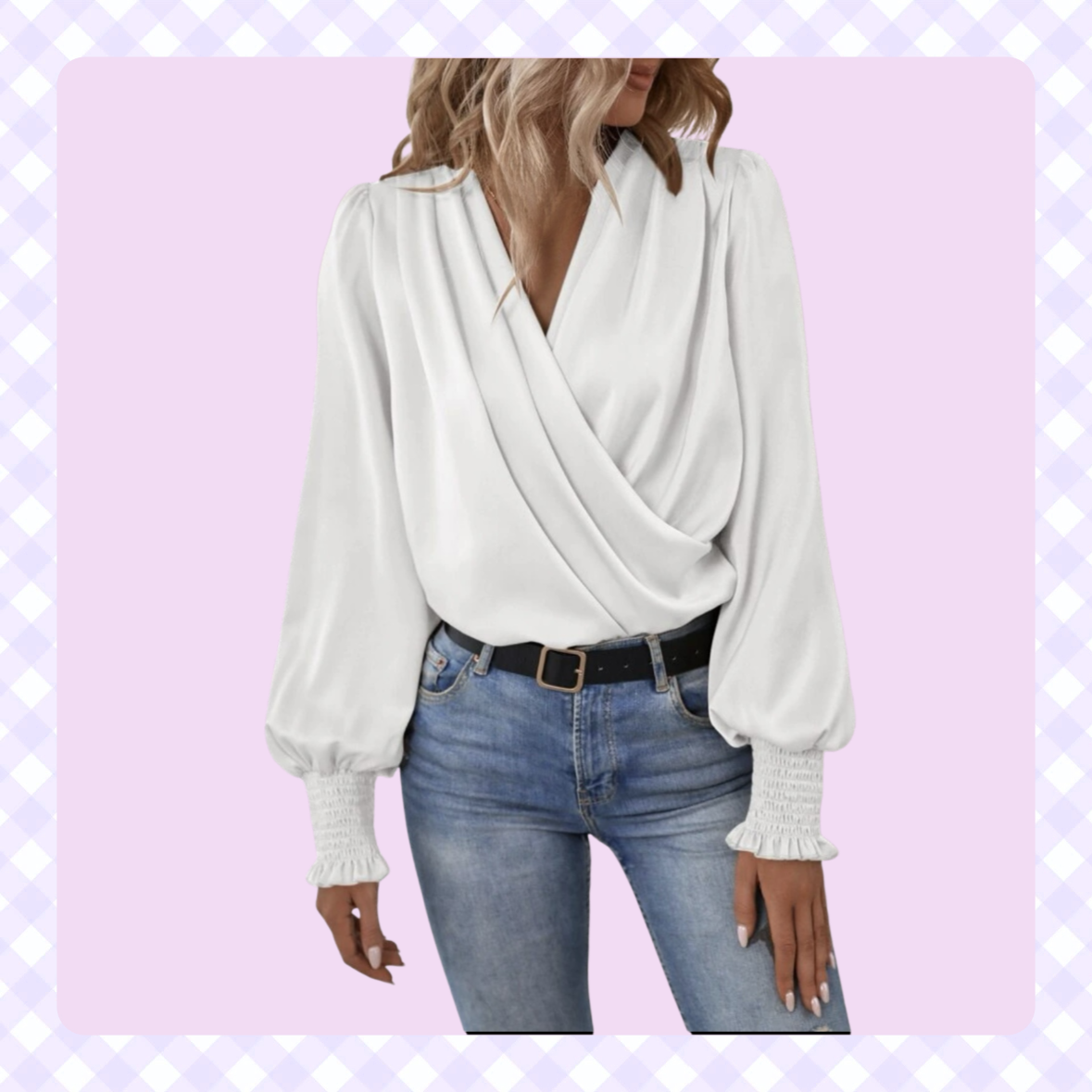 Elegante Bluse mit V-Ausschnitt und Ballonärmeln für den Alltag