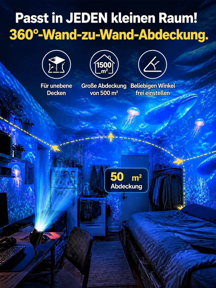 Comauo™ - Ocean & Galaxy Projektor🌌: Ultra-HD 3D-Projektionstechnik für dein Zuhause✨ & Auto - in nur 1 Sekunde ein echtes Aquarium!🐠