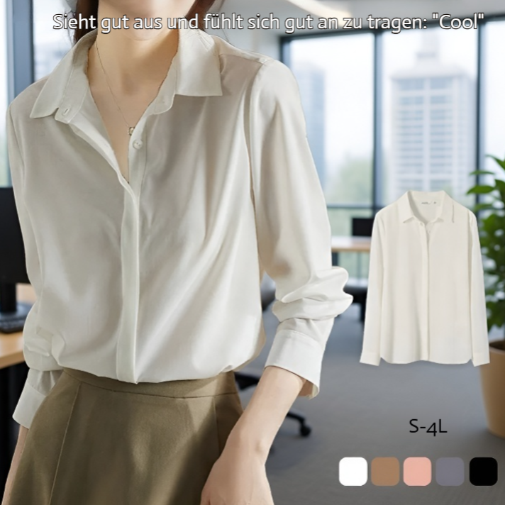 Elegantes Chiffonhemd mit langen Ärmeln