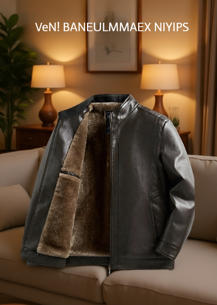 Detailansicht Fleece-Futter in Herren Lederjacke