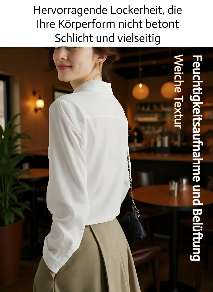 Chiffonhemd mit klassischen langen Ärmeln und modernem Schnitt