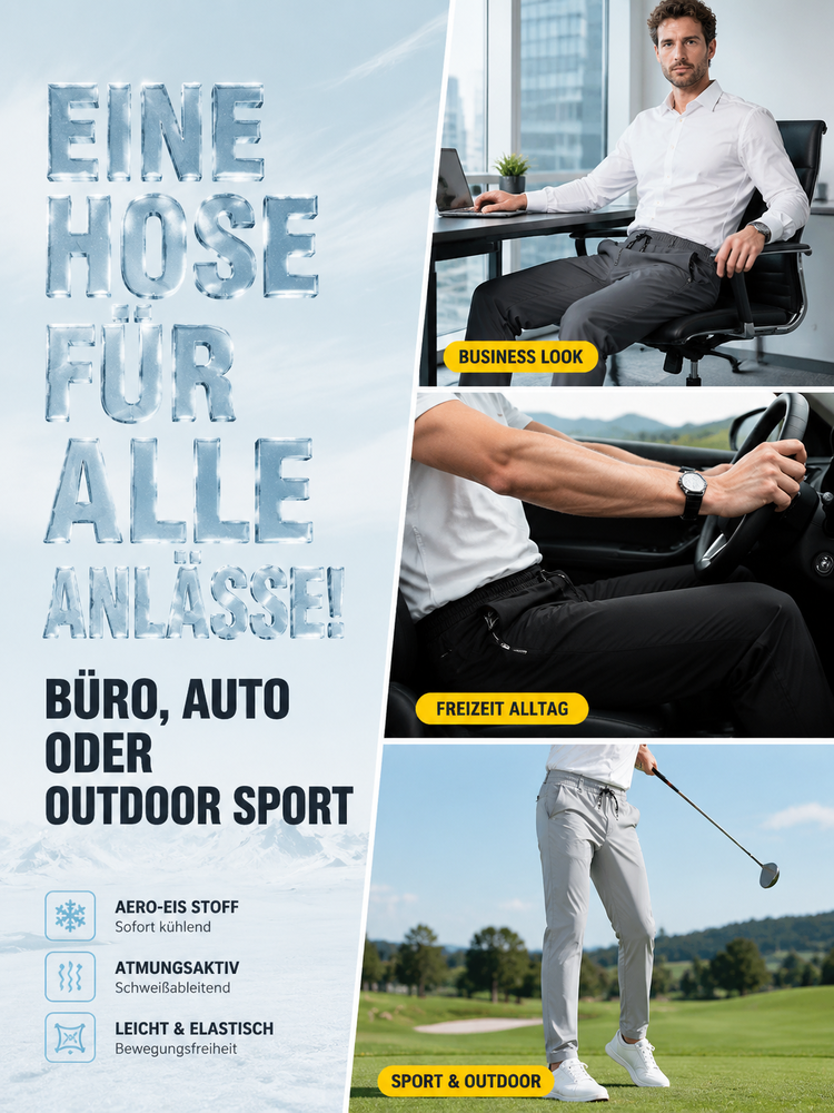 【Metzingen x SwissLab】Aero-Ice Premium Hose | -5°C Sofort-Kühlung🧊 | Flex-Bund ohne Einschneiden | 360° Elastisch | UPF50+ Sonnenschutz✨