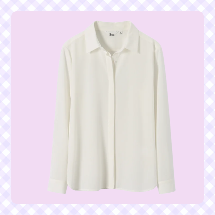 Elegantes Chiffonhemd mit langen Ärmeln