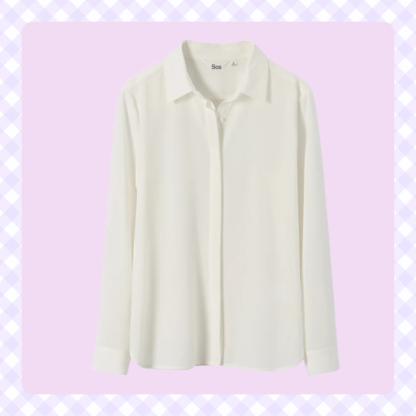 Elegantes Chiffonhemd mit langen Ärmeln