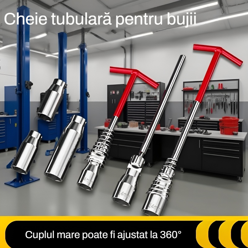 Cheie tubulară tip T prelungită, universală pentru bujii