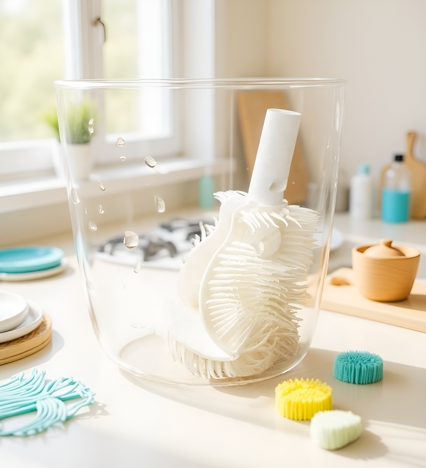 Perie de curățare din silicon, ușor de depozitat