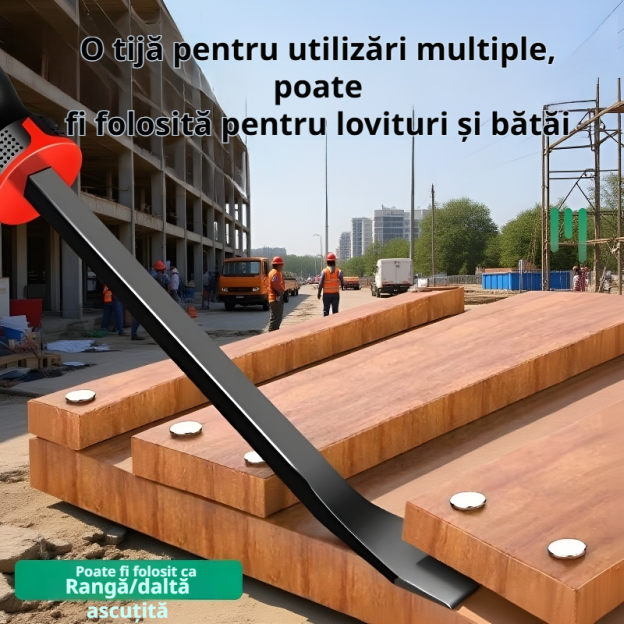 Bară de levier pentru demontarea anvelopelor auto, poate fi lovită 