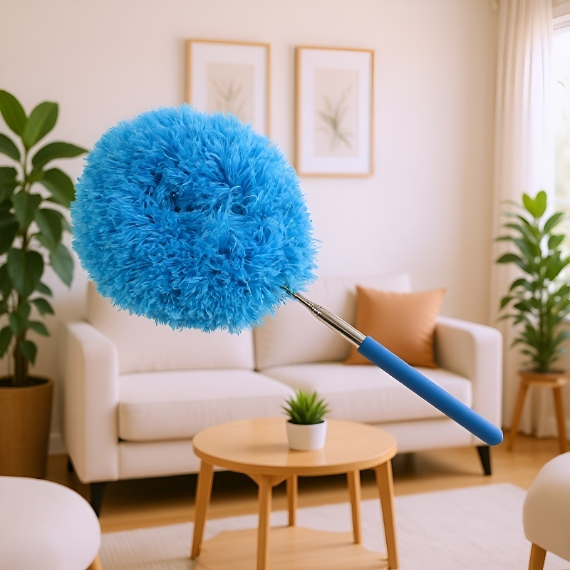 Mini perie extensibilă cu cap rotund din fibre pentru uz casnic