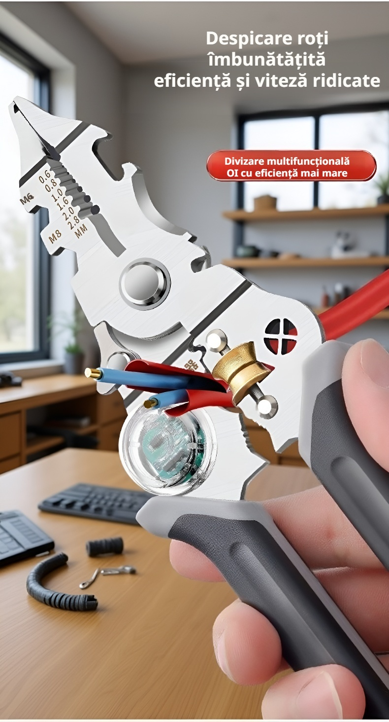 Utilizare clește multifuncțional pentru cabluri de diverse grosimi