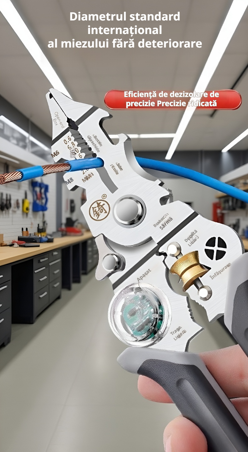 Clește ergonomic pentru dezizolat cabluri electrice