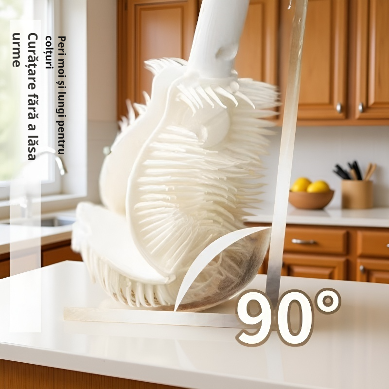 Perie de curățare pliabilă din silicon, cu peri moi și mâner lung, multifuncțională