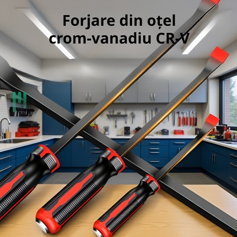 Bară de levier pentru demontarea anvelopelor auto, poate fi lovită 