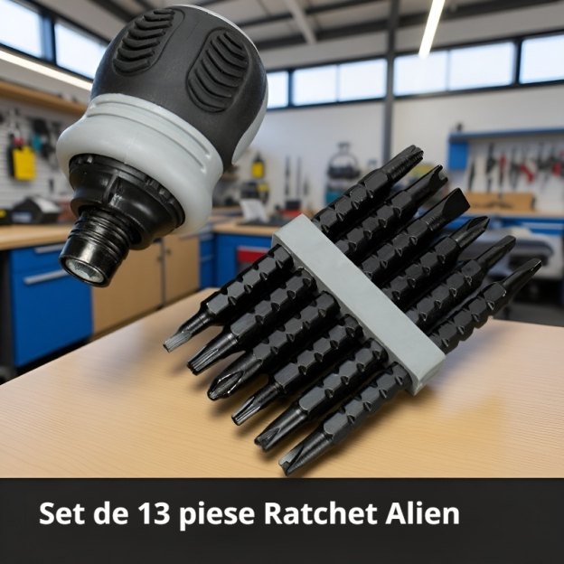 Șurubelniță multifuncțională cu clichet, extensibilă și ușor de folosit