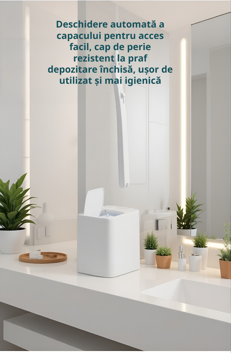 Accesorii pentru igiena băii - perie de toaletă cu capac automat