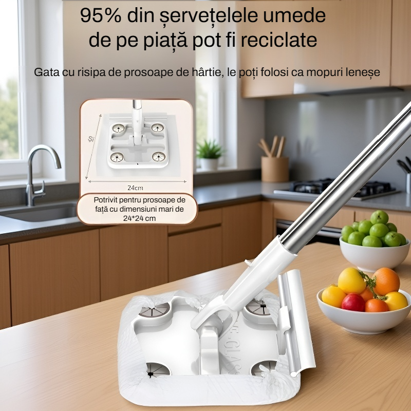 Prosop de față fără spălare manuală, mop mic