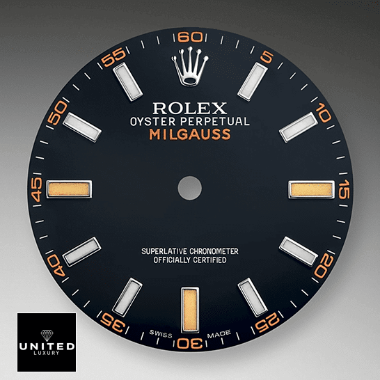 rolthtex Milgauss M116400GV black dial with bar indices and bar hands Replica