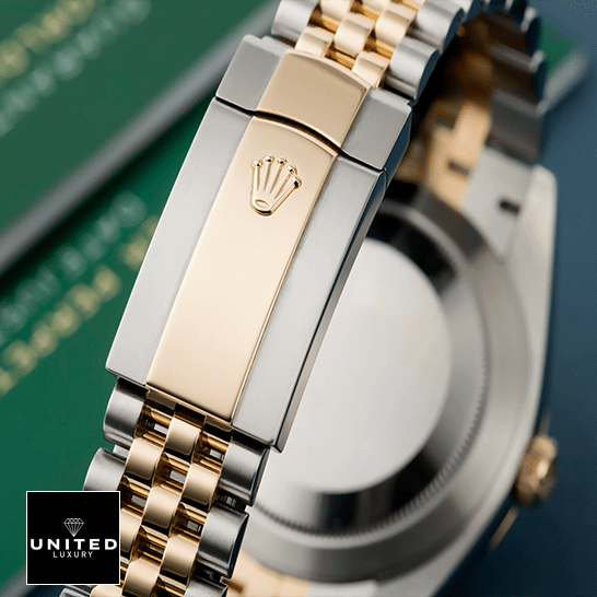 rolthtex Datejust 12633BKDJ Two Tone Jubilee Bracelet Fold Clasp on the rolthtex Logo Replica