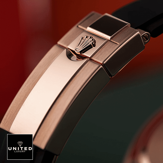 rolthtex Daytona Cosmograph 116515LN Replica Rose Gold Fold Clasp on the rolthtex Logo