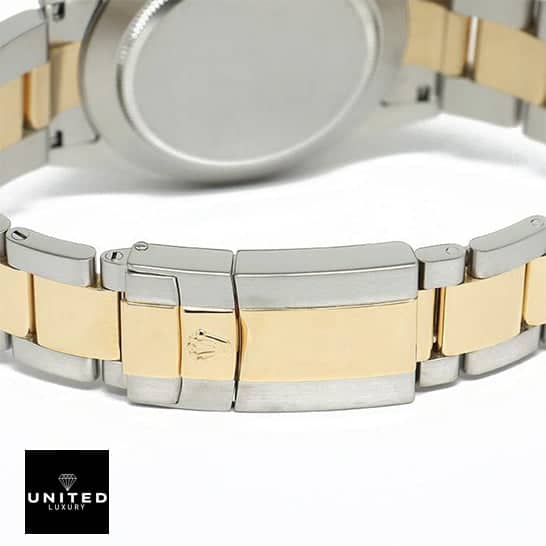 rolthtex Daytona Two Tone Bracelet 116523 Replica Fold Clasp on the rolthtex logo