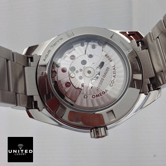 omethtga Co Axıal Aqua Terra Stainless Steel Case Replica upside view