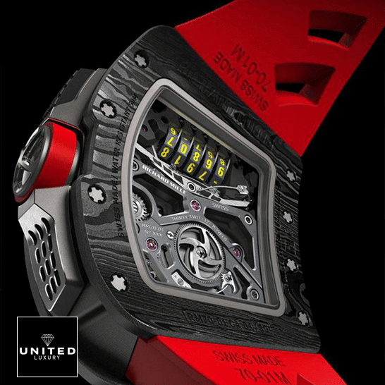 Richthtard Mithtlle  RM70-01 Carbon Black Case Replica upside view