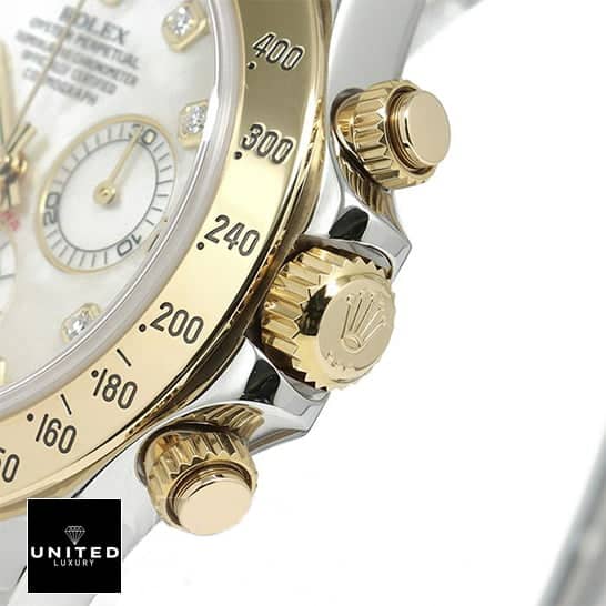 rolthtex Daytona 116523 Replica Yellow Gold Button & Crown Pusher