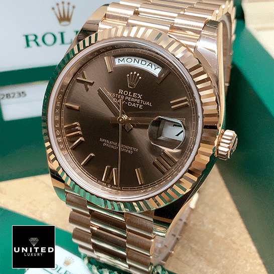 rolthtex Day-Date 40 228235-0002 Stainless Steel With Rose Gold Replica