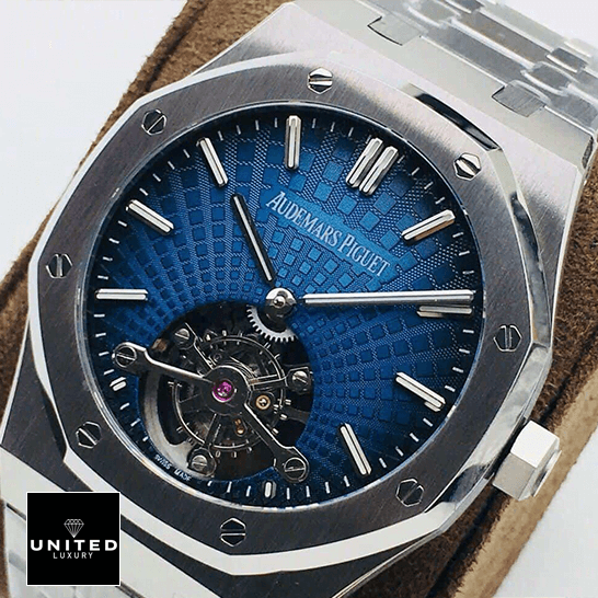 Audthtemars Pigthtuet 26522TI.OO_.1220TI Tourbillion Blue Dial Replica in the box
