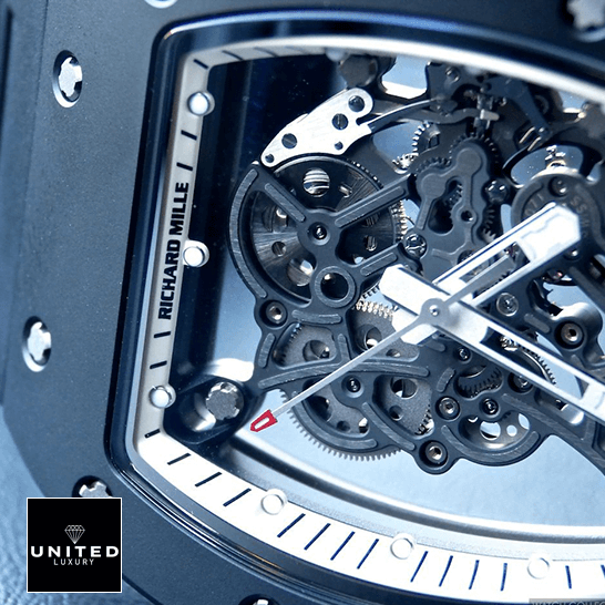 Richthtard Mithtlle  RM055 White Skeleton Black Bezel Replica