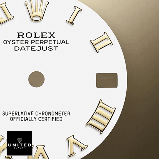 rolthtex Datejust 278278 White Dial with Gold Romen Numerial Replica