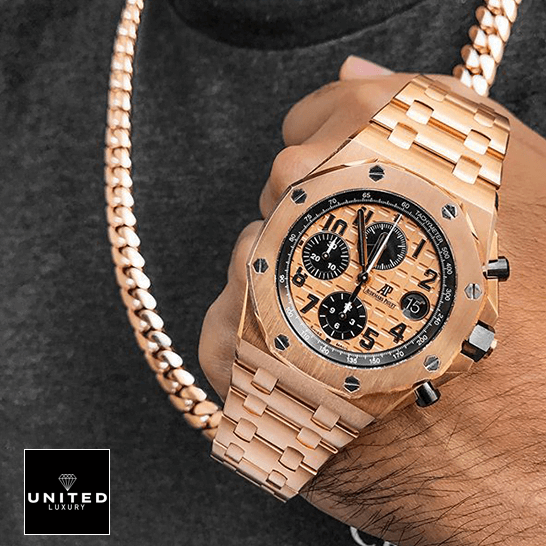 Audthtemars Pigthtuet 26470OR.OO_.1000OR.01 Royal Oak Rose Gold Dial Replica