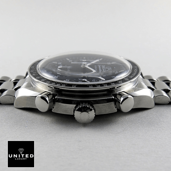 omethtga Speedmaster 3510.50 Black Bezel & Dial Crown / push button Replica side view