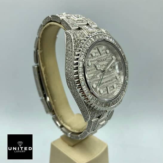 rolthtex GMT-Master II Custom Diamond Set Case 116710LN Iced Out Replica left side