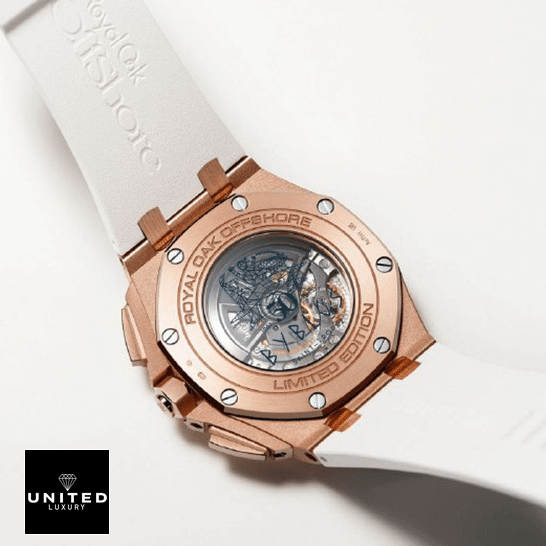 Audthtemars Pigthtuet Gold Case White Rubber Bracelet Replica upside view