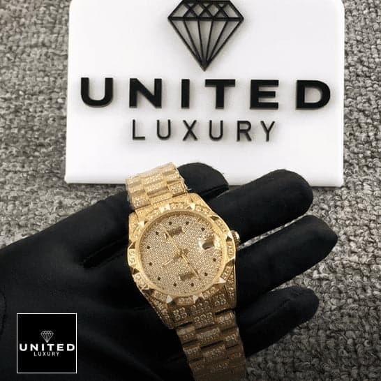 rolthtex Datejust 116624 Gold Full Diamond Iced Out Replica