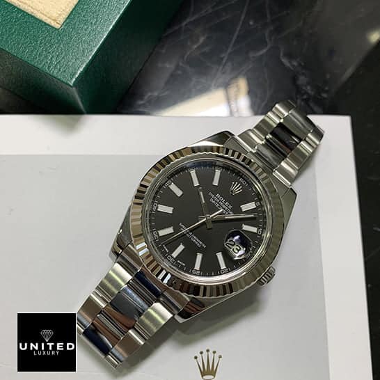 rolthtex Datejust II Automatic Black Dial on the rolthtex Logo 116334BKSO Replica on the box