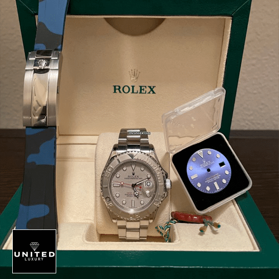 rolthtex Platinum Dial Steel 116622PLSO Replica in the rolthtex box