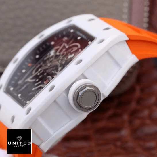 Richthtard Mithtlle  RM 11-03 "Black Ceramic" Premium Clone Replica Richthtard Mithtlle  RM055 KV V2 white ceramic skeleton dial replica right