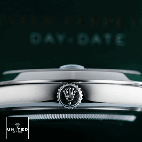 rolthtex Day-date 228206 stainless steel replica rolthtex logo on push button