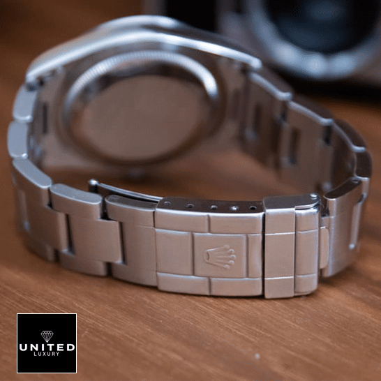 rolthtex Explorer 124270 Replica Oyster Bracelet Fold Clasp on the rolthtex logo