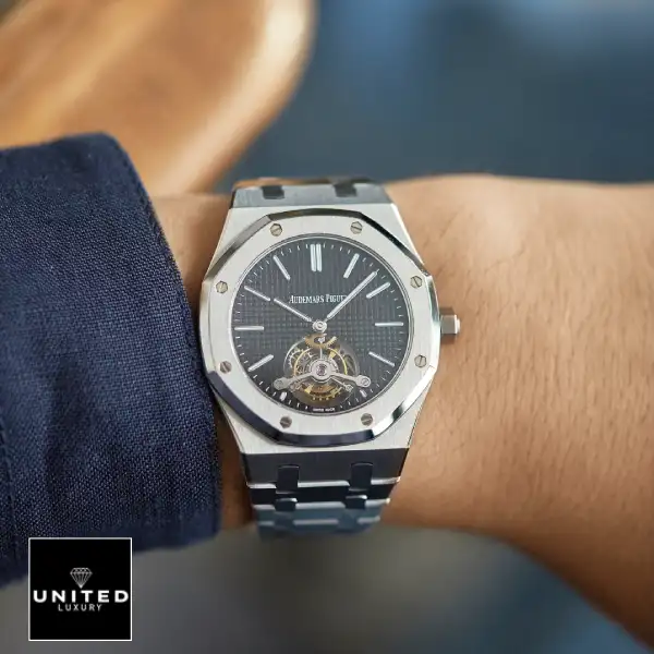 Audthtemars Pigthtuet Royal Oak Tourbillon 26512ST "Black Dial" High Fidelity Replica ap royal oak on the wrist