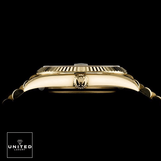 rolthtex Day-Date 40 228238 Replica Right Side Gold Crown Pusher
