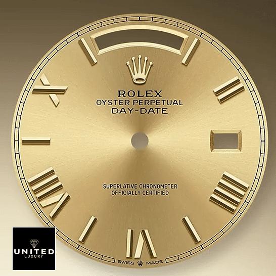 rolthtex Day-Date II 228238-0007 Replica Yellow Gold Romen Numerial Dial