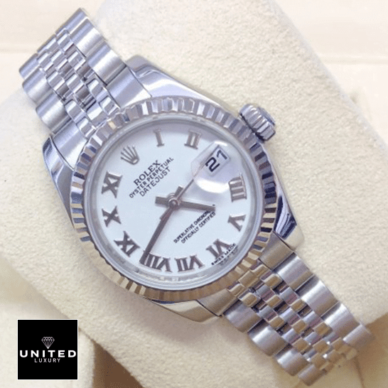 rolthtex Datejust White Roman Numeral Dial 179174 Exact Replica 1:1 rolthtex datejust 179174 replica 26mm rolthtex Datejust 179174 White Dial Replica and clock cushion