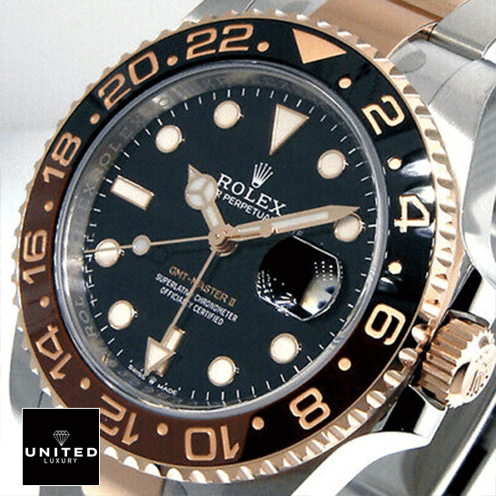 rolthtex GMT-Master II 126711CHNR-0002 Replica black dial has stick and dot indices
