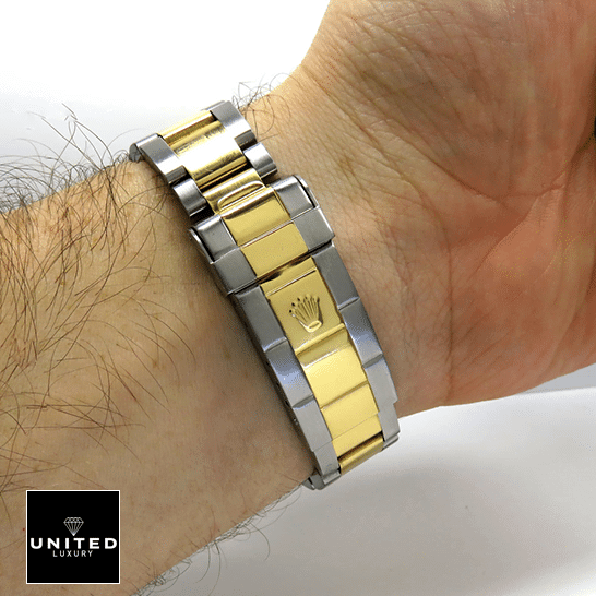 rolthtex Submariner 16613 Two Tone Bracelet Fold Clasp on the rolthtex Logo Replica